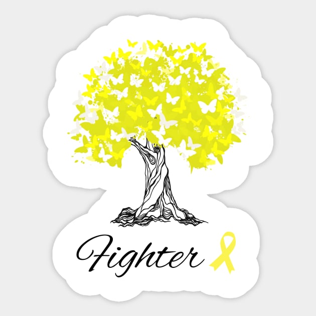 Raising Support & Awareness Fighter Tree With Butterflies Sticker by MerchAndrey